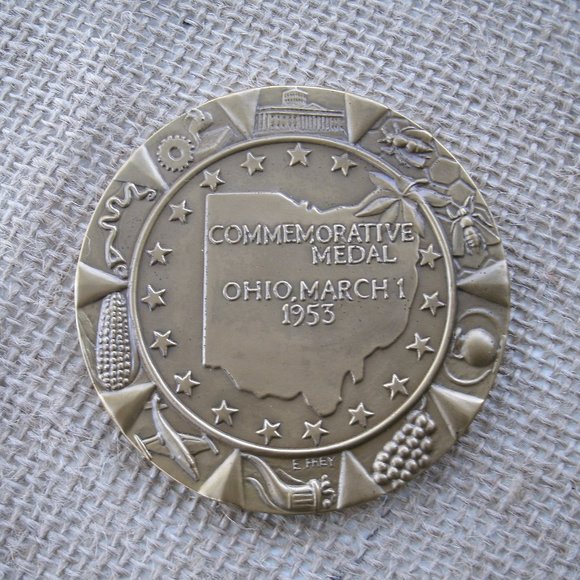 Vintage 1953 Ohio Sesquicentennial Bronze Medal - Picture 2 of 16